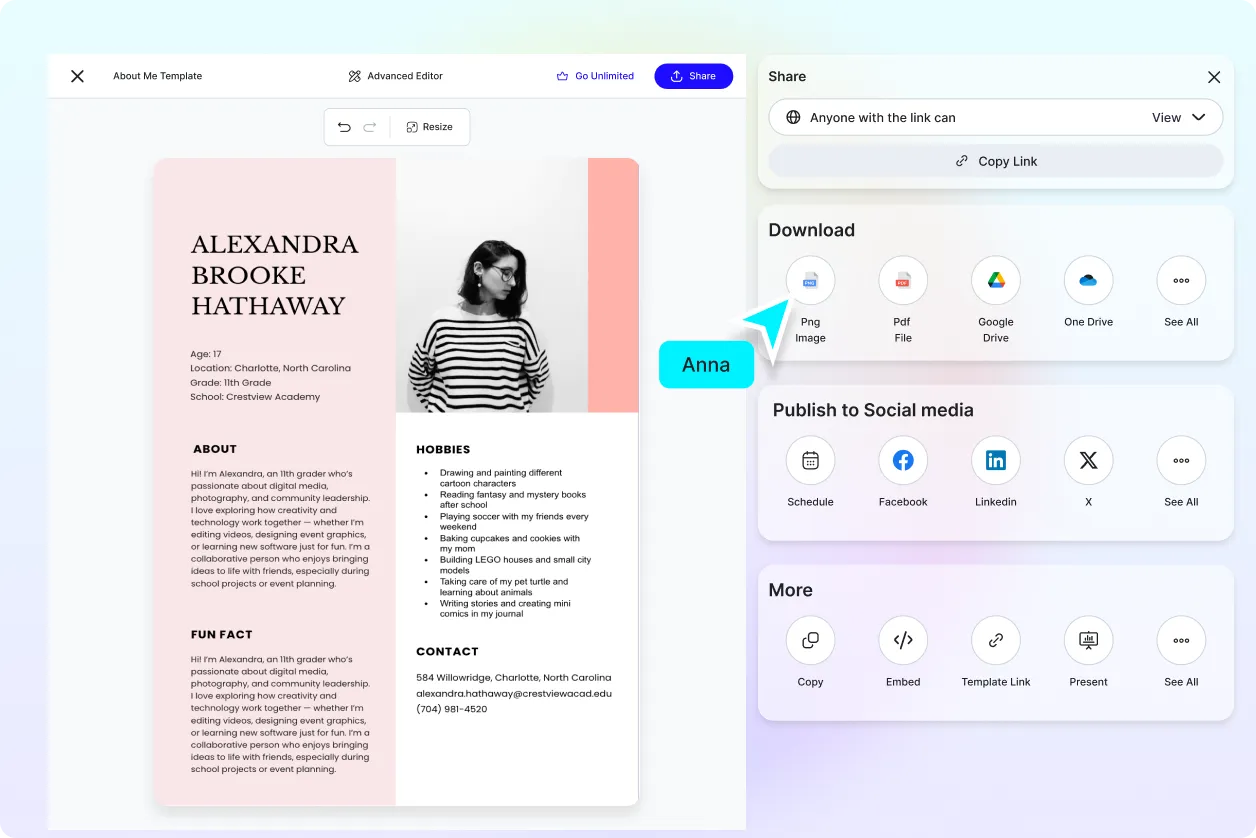 Free AI About Me Generator, Create About Me Image Content Online [ No Signup ]